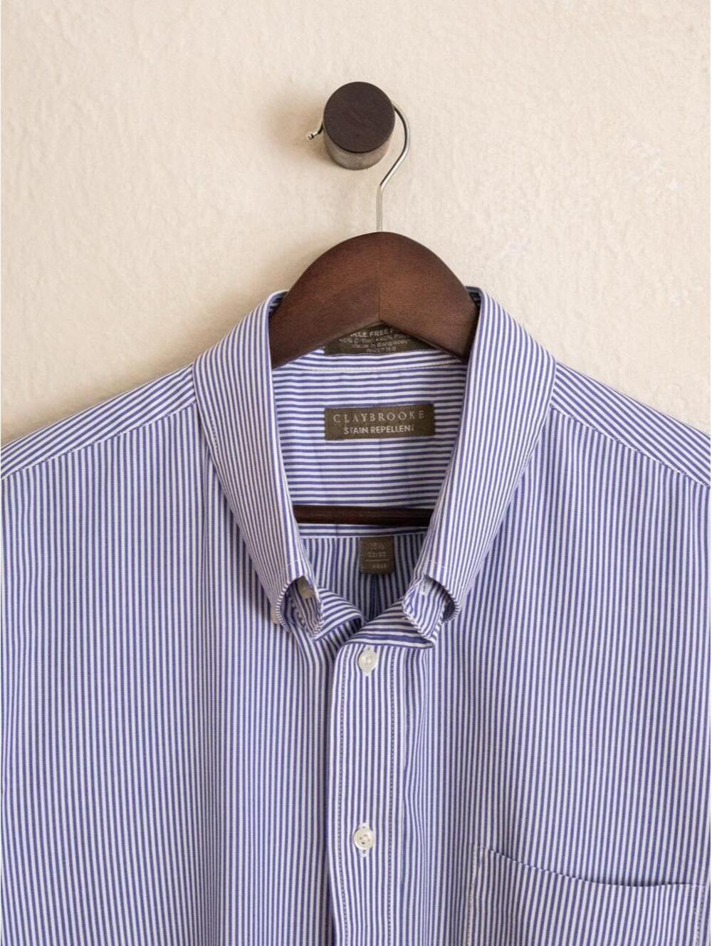 Claybrooke Blue Stripe Stain Repellent Dress Shirt